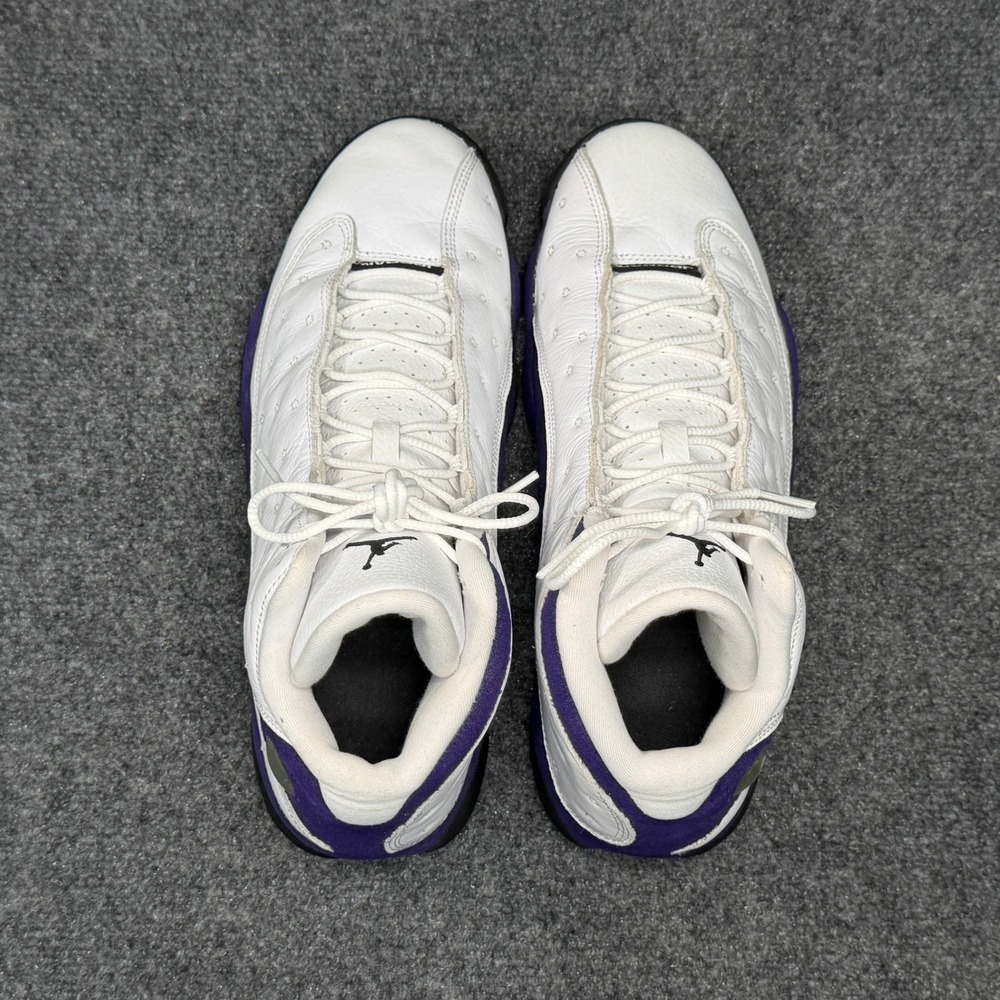Jordan 13 Retro Shoes Men's 12 White Purple Lakers Athletic Hooping Sneakers - Picture 8 of 11